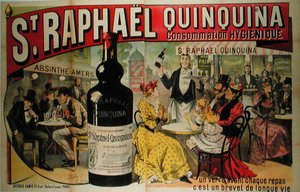 Julisteet "St. Raphael Quinquinan ranskalainen aperitiivi (väri litho) tekijältä Jose and Michele A. Belon