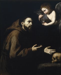 Franciscus Assisilainen ja enkeli vesipullon kanssa, 1636-1637