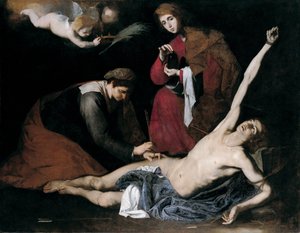 Pyhä Sebastián, jota pyhät naiset hoitivat, n. 1621
