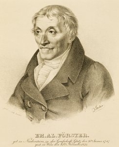 Muotokuva Emanuel-Aloys Forsterista (1748-1823), säveltäjästä ja kontrapointin opettajasta (litografia) tekijältä Josef Eduard Teltscher