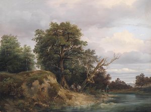 Saksa: Kalastaja joen rannalla