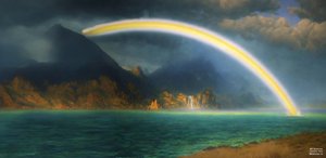 JJM luo uudelleen Bierstadt-A: Rainbow over Jenny Lake