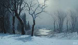 JJM luo Bierstadt-A: Winter in Yosemite (luistelija)