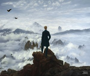 JJM luo uudelleen Friedrich-C-D: Vaeltaja sumumeren yllä (panoraama)