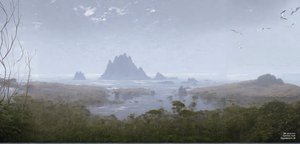 JJM luo uudelleen Friedrich-C-D: Kallioriutta meren rannalla (panoraama)