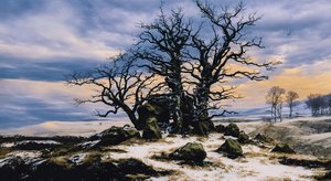 JJM luo uudelleen Friedrich-C-D: Megalith Grab im Winter (Panorama)