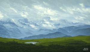 JJM luo uudelleen Friedrich-C-D: Driving Clouds (Alpine Panorama)