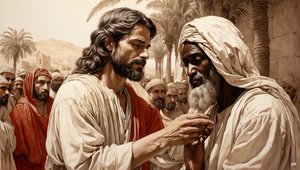 Jeesus parantaa sokean kerjäläisen_01 tekijältä Josef Johann Michel
