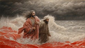Jeesus_Natsaretilainen_pelastaa_Simon_Pietarin_hukkumiselta_03 tekijältä Josef Johann Michel
