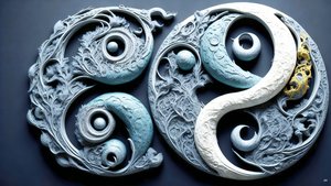 enkaustinen Feng Shui YIN JA YANG -konsepti _02 tekijältä Josef Johann Michel