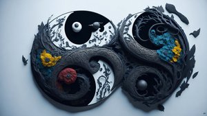 enkaustinen Feng Shui YIN JA YANG -konsepti _04