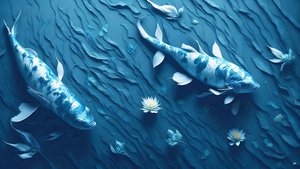 mustemaalaus: Koi-Karpfish_blue_03