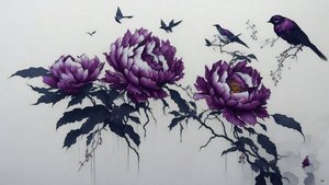 mustemaalaus: PIONI syvä violetti_01
