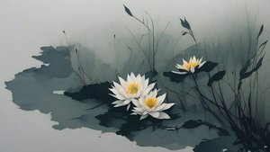 mustemaalaus: water-lillies_01