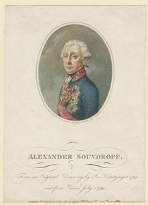 Kenraalkka Generalissimo Prinssi Aleksanteri Suvorovin muotokuva 1729–1800, 1799 tekijältä Josef Kreuzinger
