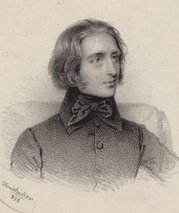Säveltäjä Franz Lisztin muotokuva 1811-1886, 1838.