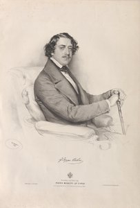 Oopperalaulaja Filippo Colinin muotokuva 1811-1863, 1847. tekijältä Josef Kriehuber