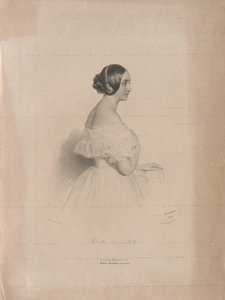 Oopperalaulaja Marietta Brambillan muotokuva 1807-1875, 1839. tekijältä Josef Kriehuber
