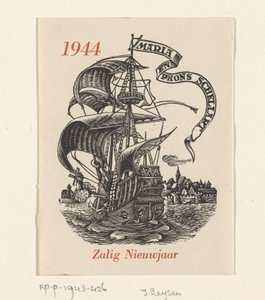 Uudenvuodentoivotus vuodelle 1944 Mária ja Phons Schellartilta tekijältä Josef Leysen (Jef)