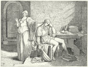 Enzio Sardinialainen, Pyhän Rooman keisarin Frederick II:n avioton poika, lombardiguelfien vankeudessa tekijältä Josef Mathias (after) Trenkwald