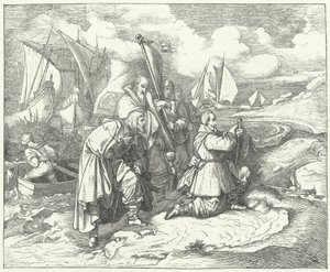 Ruotsin Gustav Adolphus laskeutuu Saksaan osallistuakseen kolmikymmenvuotiseen sotaan tekijältä Josef Mathias (after) Trenkwald