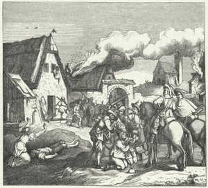 Keisarilliset joukot ryöstävät ja ryöstävät Nordlingenin taistelun jälkeen, 1634