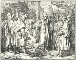 Martti Luther polttaa paavin bullan Wittenbergissä 1520