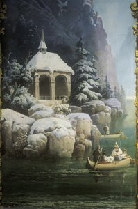 Tellin kappeli Vierwaldstätterseessä (Luzernjärvi), 1850-luku (seinämaalaus)