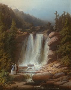 Mumlava-joen vesiputous jättimäisillä vuorilla, 1850-53