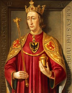 Rudolf von Habsburgin (1218-91) muotokuva, Josef Kissin ja Friedrich Mayrhoferin maalaus, yksityiskohta