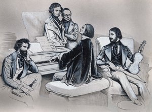 Piirustus Josef Kriehuberin (1800-1876) litografian jälkeen tekijältä Josef Nikolaus Kriehuber
