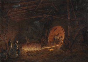 Acierie - Ruukki, kirjoittanut Wallander, Josef Wilhelm (1821-1888). Öljy kankaalle