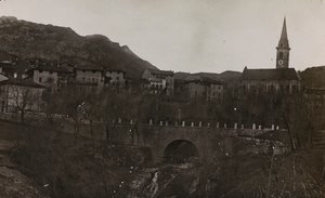 Albumi "Minun maailmansota - muistoja Lounaisrintamasta Kärntenissä, Italiassa, Trentino-Alto Adigessa) 31.3.1915-12.11.1918 - Josef Zohles Wien": näkymä Carnian kylästä tekijältä Josef Zohles