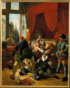 Kohtaus Pyhän Bartolomeuksen yöstä (maalaus kankaalle) tekijältä Joseph Nicolas Robert Fleury