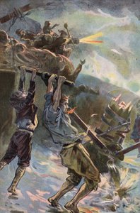 Robinson Crusoe: Työskentelen pumpulla (väri litho) tekijältä Joseph (after) Finnemore