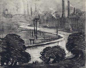 Itä-Lontoossa, Lea-joki (litho)