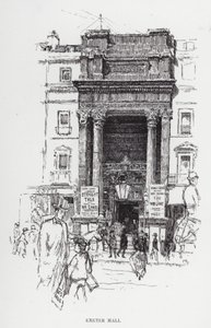 Exeter Hall (litho) tekijältä Joseph (after) Pennell