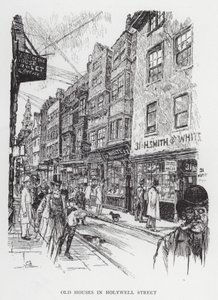 Vanhat talot Holywell Streetillä (litho) tekijältä Joseph (after) Pennell