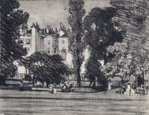Park Lane, puistosta (litho) tekijältä Joseph (after) Pennell