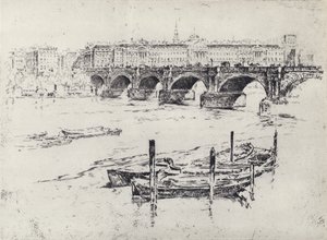 Somerset House (litho) tekijältä Joseph (after) Pennell
