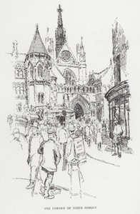 The Corner of Essex Street (litho) tekijältä Joseph (after) Pennell