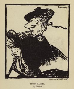 Harry Lauder, skotlantilainen laulaja ja koomikko (litho) tekijältä Joseph (after) Simpson