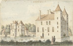 Beverweerdin linna Beveiver arvo (otsikko esineessä) tekijältä Joseph Adolf Schmetterling