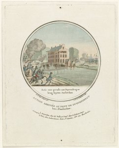 Hyökkäys Duivendrechtin sillalle, 1787 Action for Gevalle aan Duyvendregse brug buyten Amsterdam / Action arrivée au pont de Duyvendregt hors d