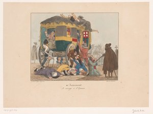 Omnibus matkustajien kanssa ryöstetään Le courage à l