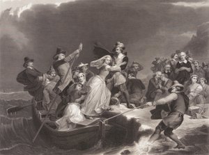 Pyhiinvaeltajat laskeutuivat Plymouth Rockiin vuonna 1620 tekijältä Joseph Andrews