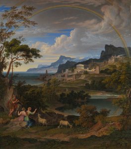 Sankarillinen maisema sateenkaaren kanssa, 1824.