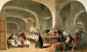 Luonnos Scutarin sairaalan osastosta, n. 1856