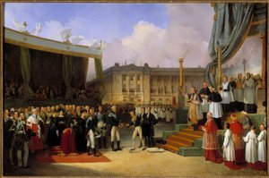 Kaarle X laskee ja siunaa Ludvig XVI:n muistomerkin ensimmäisen kiven 3. toukokuuta tekijältä Joseph Beaume