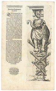 Pylväs, jossa elefanttihahmo, 1604 tekijältä Joseph Boillot